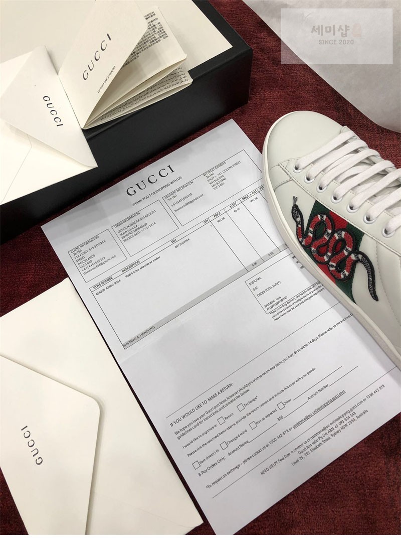 Gucci 구찌 에이스 스니커즈 스네이크 자수 남성용 신발 10번 이미지