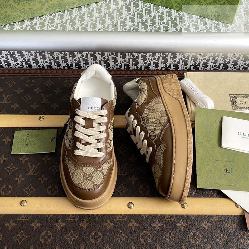 Gucci 구찌 GG 캔버스 스니커즈 브라운 GG 수프림 레플리카 1번 이미지 - 신발 | 세미샵 레플리카 사이트