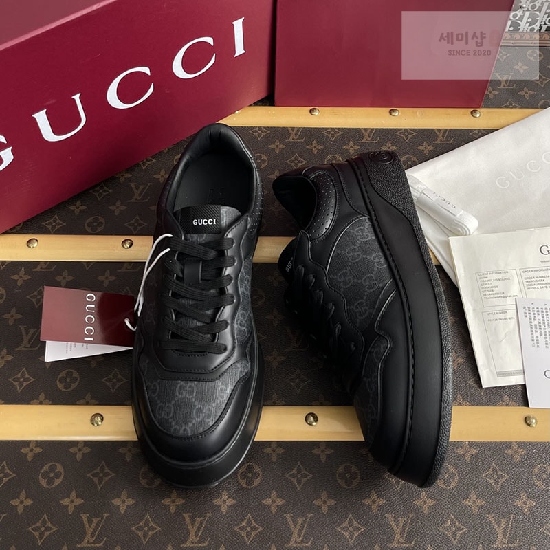 Gucci 구찌 GG 캔버스 스니커즈 블랙 GG 수프림 레플리카 1번 이미지 - 신발 | 세미샵 레플리카 사이트