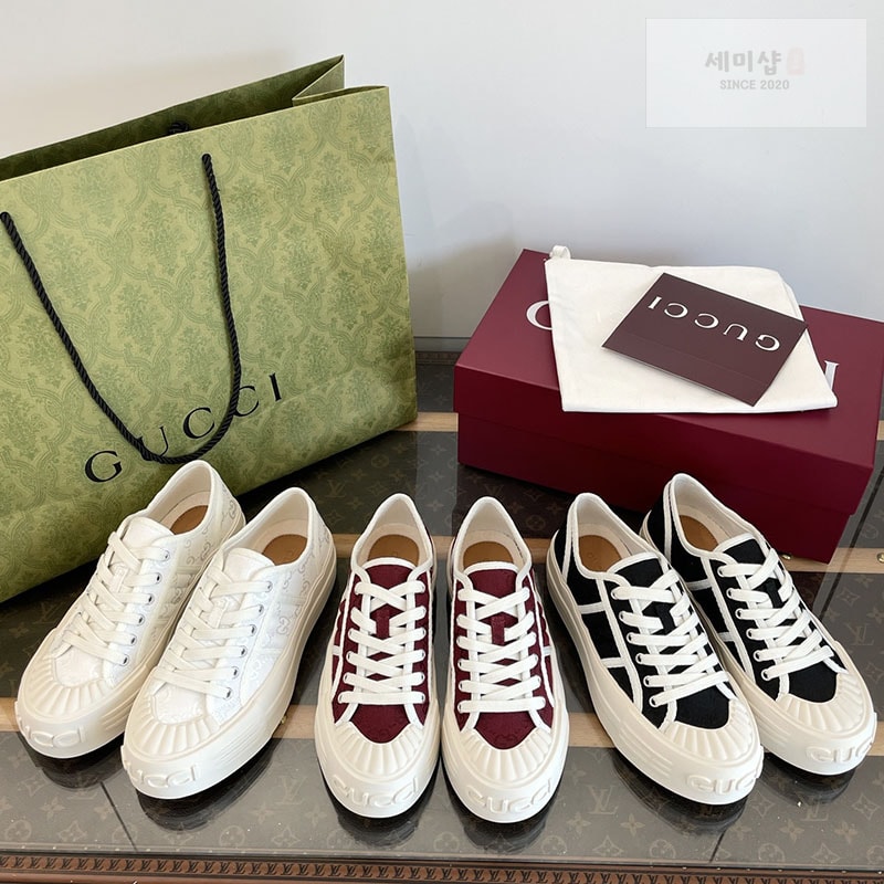 Gucci 구찌 GG 캔버스 여성 청키 스니커즈 화이트 신발 1번 이미지