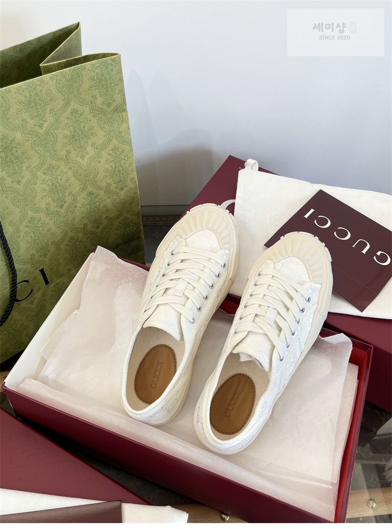 Gucci 구찌 GG 캔버스 여성 청키 스니커즈 화이트 신발 13번 이미지