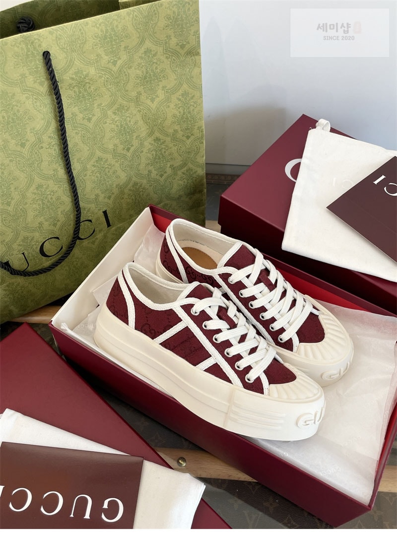 Gucci 구찌 GG 캔버스 여성 청키 스니커즈 화이트 신발 14번 이미지