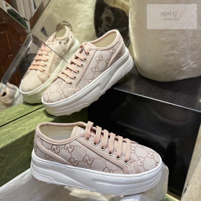 Gucci 구찌 GG 캔버스 1977 테니스 청키 솔 스니커즈 신발 19번 이미지