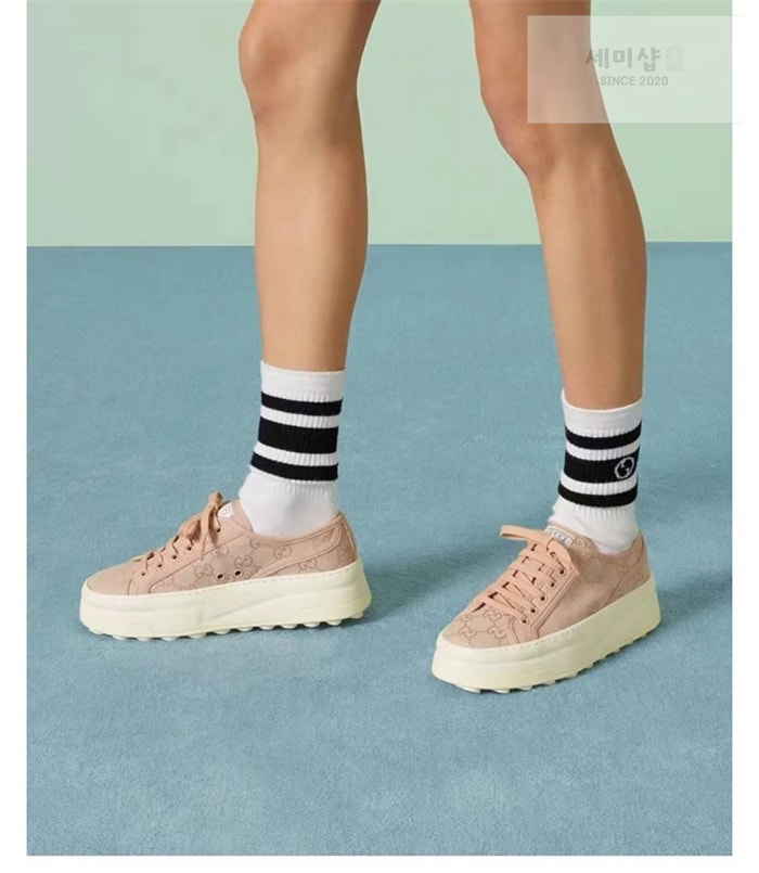 Gucci 구찌 GG 캔버스 1977 테니스 청키 솔 스니커즈 신발 1번 이미지