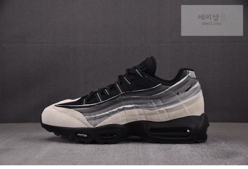 Comme Des Garcons 나이키 x 꼼데가르송 에어맥스 95 블랙 그레이 CU8406-101 신발 1번 이미지