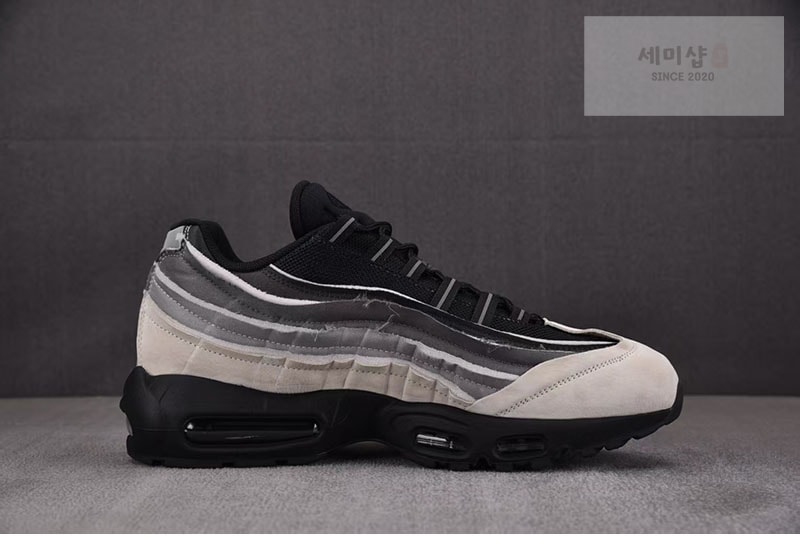 Comme Des Garcons 나이키 x 꼼데가르송 에어맥스 95 블랙 그레이 CU8406-101 신발 13번 이미지