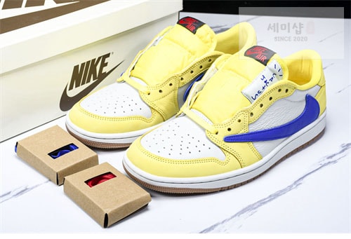 Nike 나이키 에어조던1 x 트레비스 스캇 OG WMNS “카나리” 신발 19번 이미지