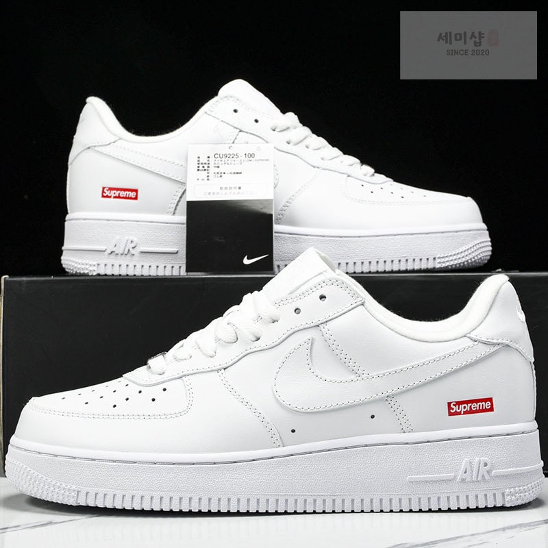 Nike 나이키 에어포스1 x 슈프림 로우 화이트 신발 1번 이미지