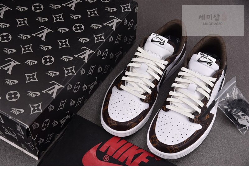 Nike 나이키 커스텀 에어조던 1 로우 x 루이비통 x 트래비스 스캇 DL2403-002 신발 7번 이미지
