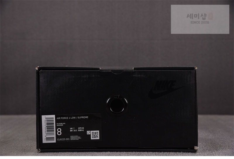 Nike 나이키 x 슈프림 에어포스 1 로우 SP 블랙/화이트 CU9225-001 신발 11번 이미지