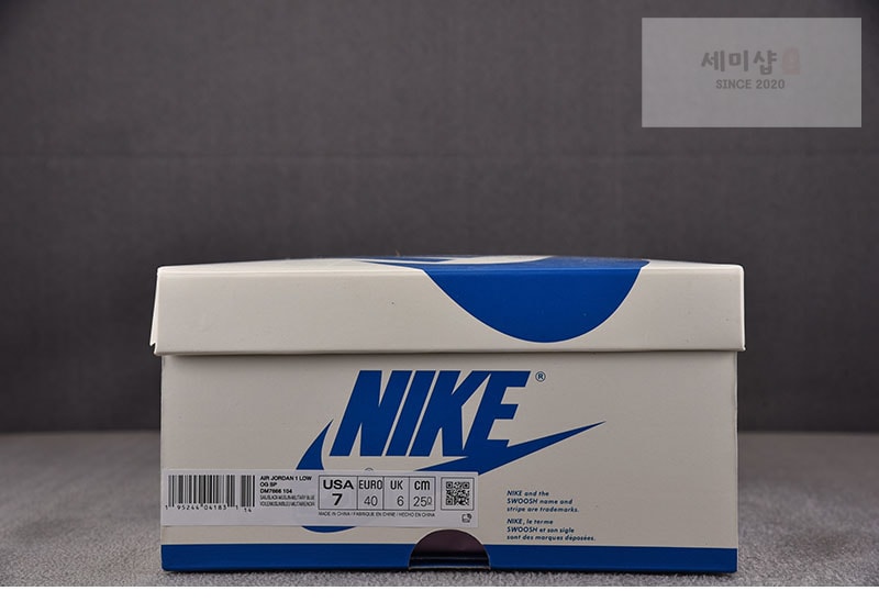 Nike 나이키 x 트래비스 스캇 에어조던1 로우 OG SP 세일 밀리터리 블루 DM7866-104 신발 8번 이미지