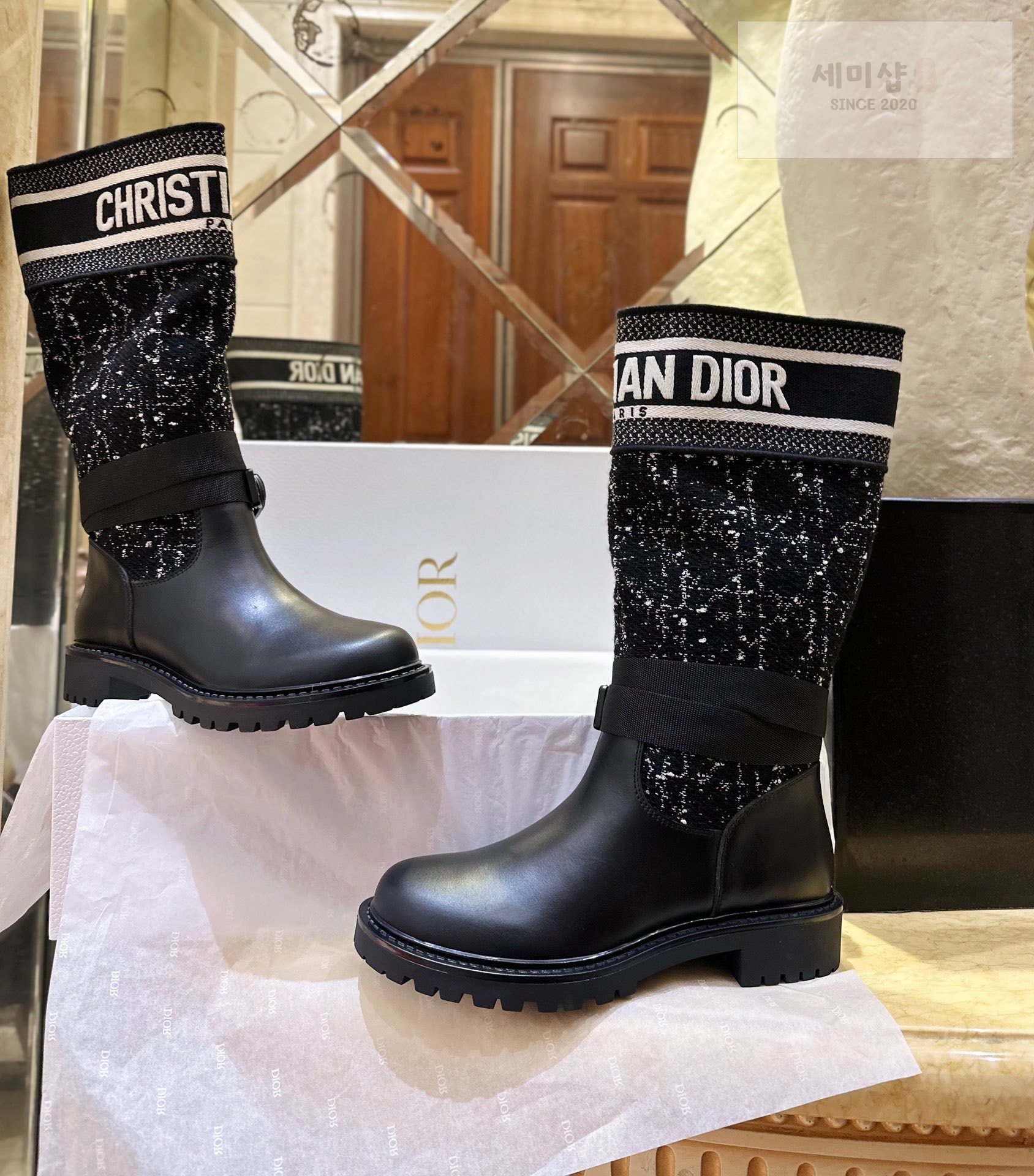 D I O R 디올 메이저 트위드 레더 롱 부츠 “35SIZE – 40SIZE” 신발 2번 이미지