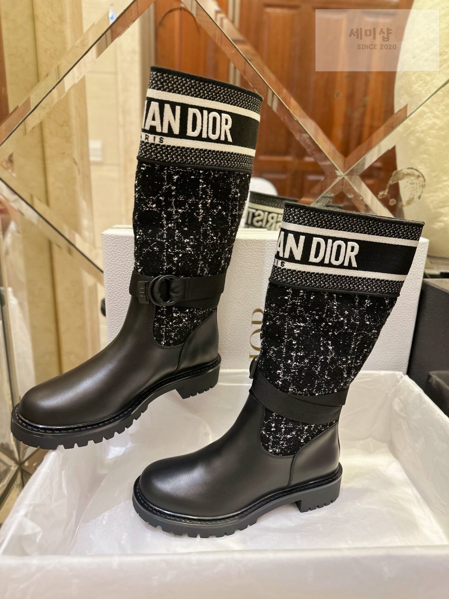 D I O R 디올 메이저 트위드 레더 롱 부츠 “35SIZE – 40SIZE” 신발 3번 이미지