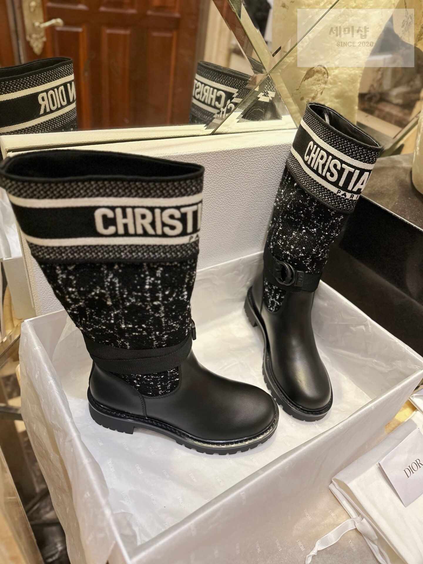 D I O R 디올 메이저 트위드 레더 롱 부츠 “35SIZE – 40SIZE” 신발 18번 이미지