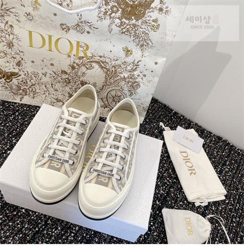 D I O R 디올 오블리크 자수 스니커즈 신발 4번 이미지