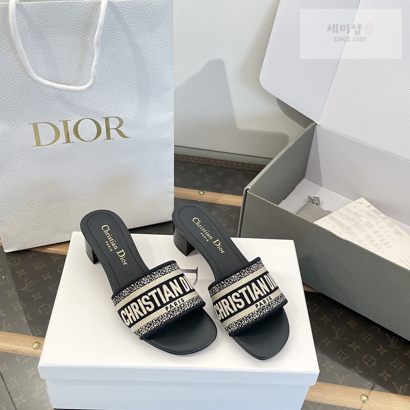 D I O R 디올 Dway 디웨이 힐 뮬 슬라이드 1# 신발 1번 이미지