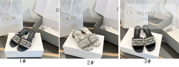 D I O R 디올 Dway 디웨이 힐 뮬 슬라이드 1# 신발 2번 이미지
