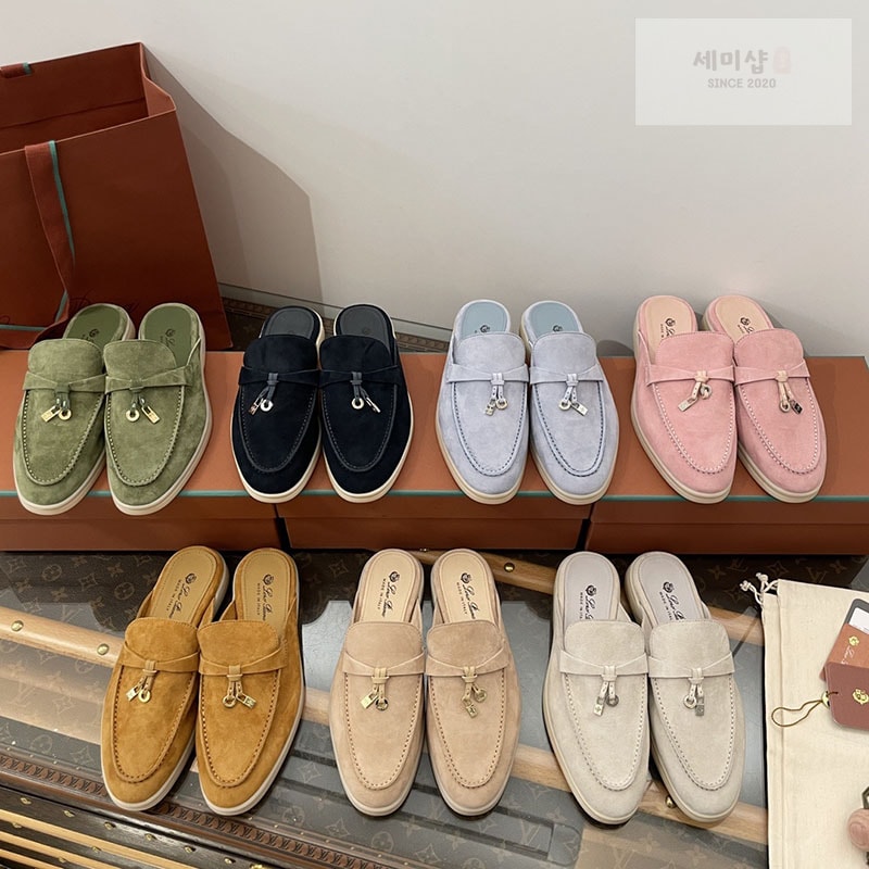 Loro Piana 로로피아나 바부슈 참 워크 로퍼 뮬 스웨이드 신발 1번 이미지