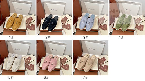 Loro Piana 로로피아나 바부슈 참 워크 로퍼 뮬 스웨이드 신발 2번 이미지