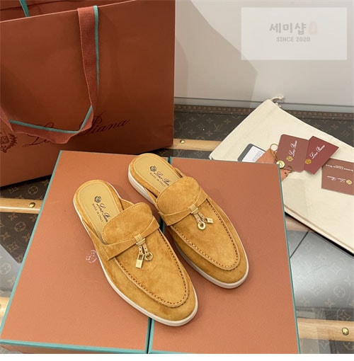 Loro Piana 로로피아나 바부슈 참 워크 로퍼 뮬 스웨이드 신발 6번 이미지