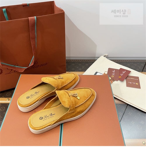 Loro Piana 로로피아나 바부슈 참 워크 로퍼 뮬 스웨이드 신발 7번 이미지