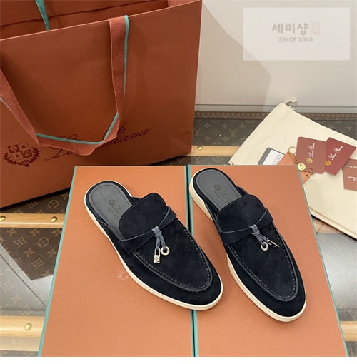 Loro Piana 로로피아나 바부슈 참 워크 로퍼 뮬 스웨이드 신발 8번 이미지