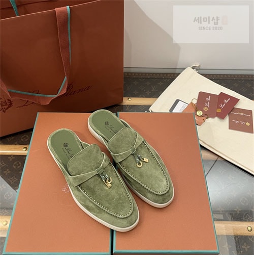 Loro Piana 로로피아나 바부슈 참 워크 로퍼 뮬 스웨이드 신발 14번 이미지