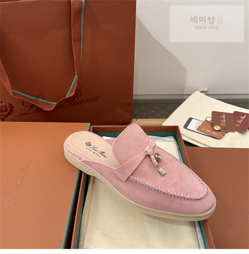 Loro Piana 로로피아나 바부슈 참 워크 로퍼 뮬 스웨이드 신발 20번 이미지