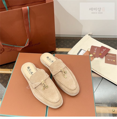 Loro Piana 로로피아나 바부슈 참 워크 로퍼 뮬 스웨이드 신발 21번 이미지