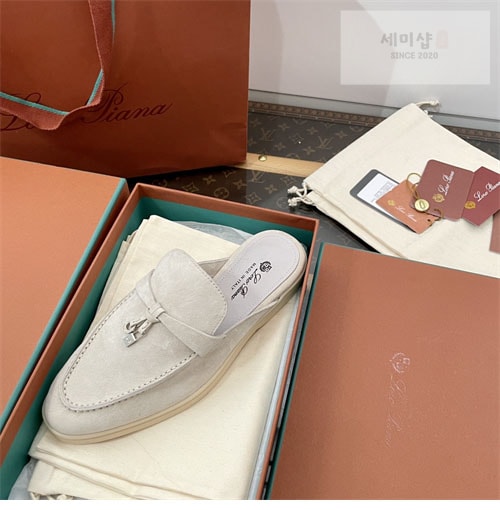 Loro Piana 로로피아나 바부슈 참 워크 로퍼 뮬 스웨이드 신발 27번 이미지