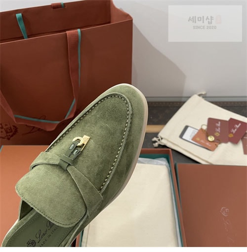 Loro Piana 로로피아나 바부슈 참 워크 로퍼 뮬 스웨이드 신발 29번 이미지