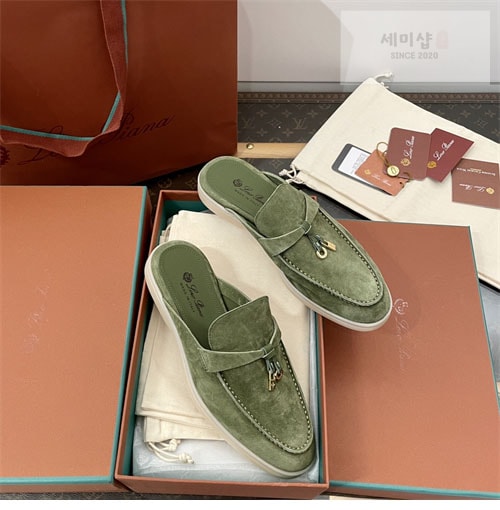 Loro Piana 로로피아나 바부슈 참 워크 로퍼 뮬 스웨이드 신발 34번 이미지