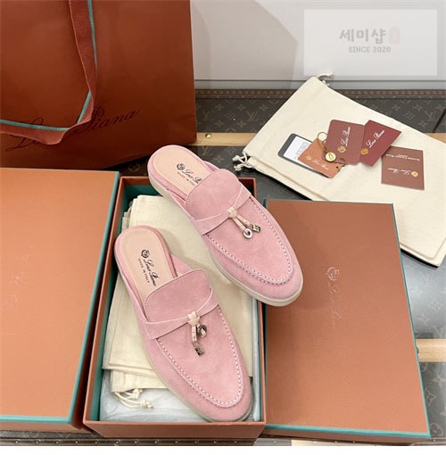 Loro Piana 로로피아나 바부슈 참 워크 로퍼 뮬 스웨이드 신발 35번 이미지
