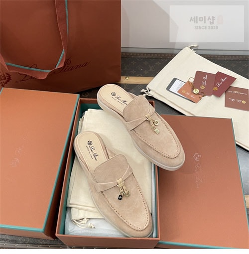 Loro Piana 로로피아나 바부슈 참 워크 로퍼 뮬 스웨이드 신발 36번 이미지