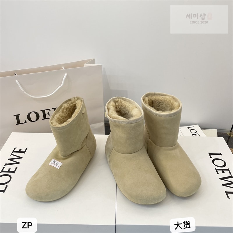 로에베 로에베 로고 스웨이드 앵클 부츠 그린 신발 10번 이미지