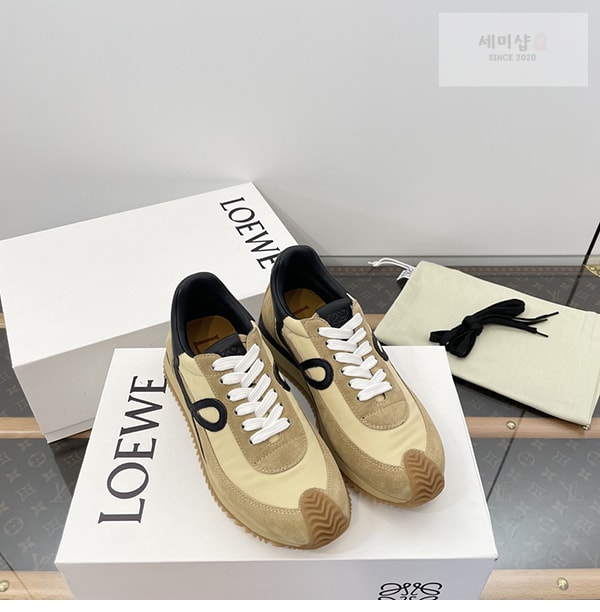 Loewe 로에베 플로우 러너 스니커즈 스웨이드 나일론 골드 블랙 신발 7번 이미지