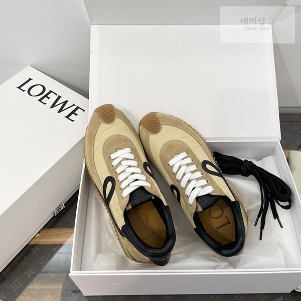 Loewe 로에베 플로우 러너 스니커즈 스웨이드 나일론 골드 블랙 신발 11번 이미지