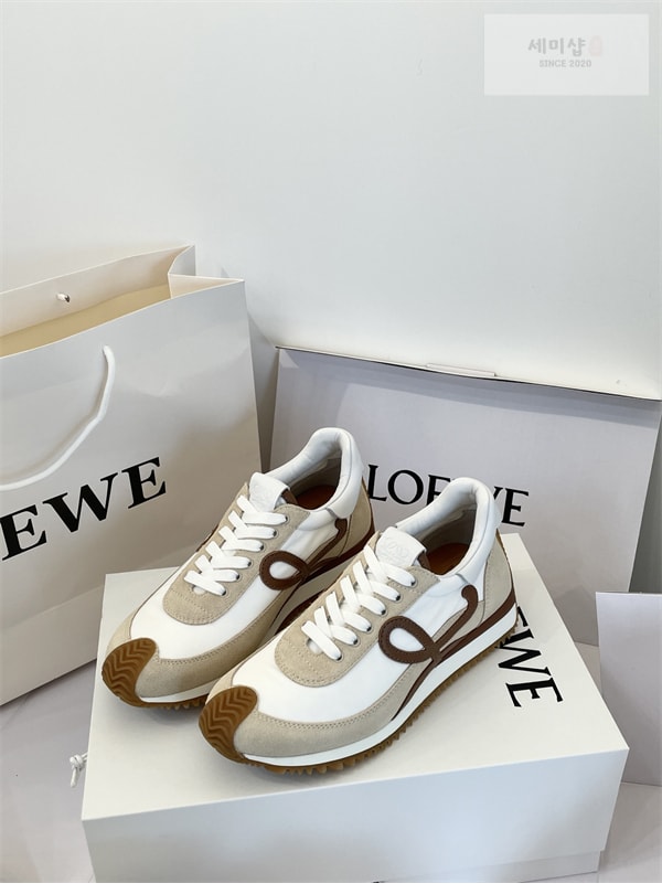 Loewe 로에베 플로우 러너 스니커즈 스웨이드 나일론 화이트 베이지 신발 7번 이미지