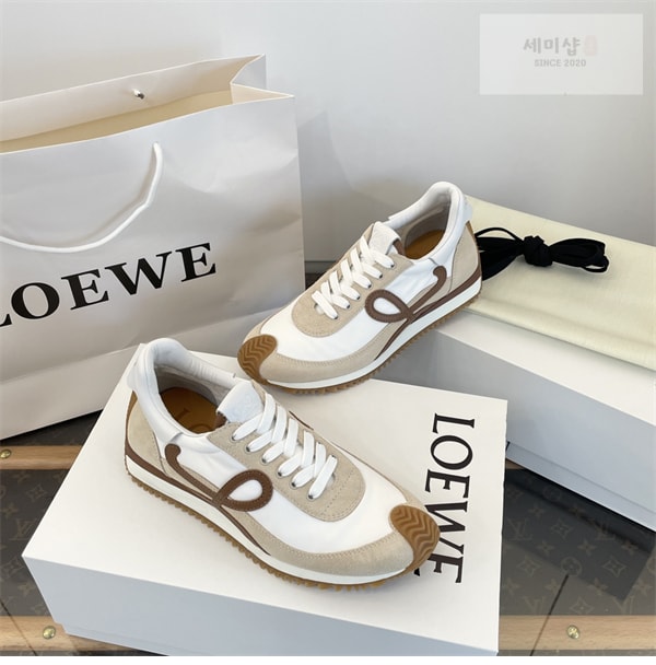 Loewe 로에베 플로우 러너 스니커즈 스웨이드 나일론 화이트 베이지 신발 13번 이미지