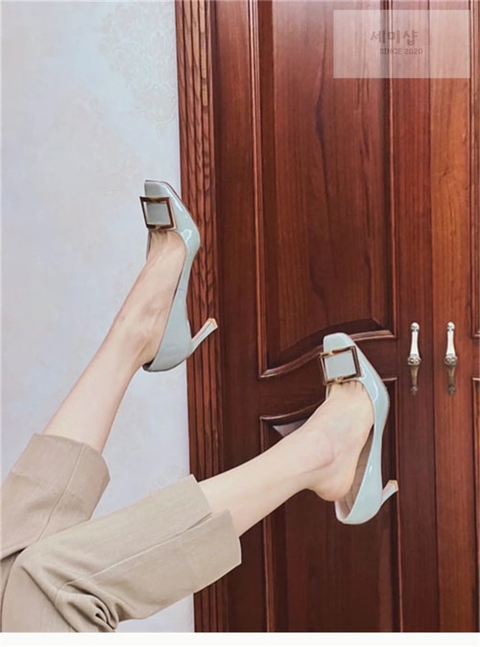 Roger Vivier 로저 비비에 트럼펫 메탈 버클 펌프스 7cm 베이지 신발 16번 이미지