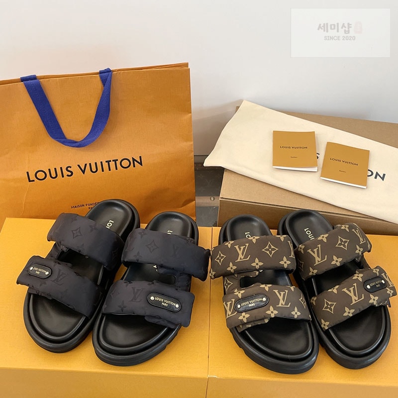Louis Vuitton 루이비통 풀 필로우 플랫 컴포트 뮬 브라운 신발 1번 이미지