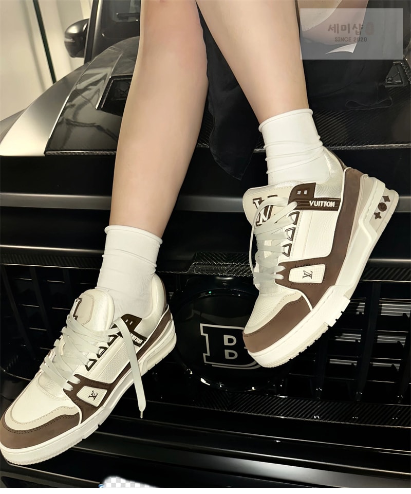 Louis Vuitton 루이비통 LV 트레이너 스니커즈 브라운 신발 1번 이미지