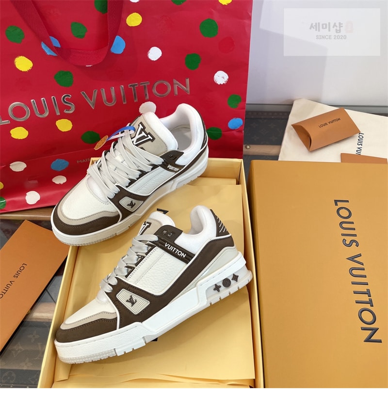 Louis Vuitton 루이비통 LV 트레이너 스니커즈 브라운 신발 10번 이미지