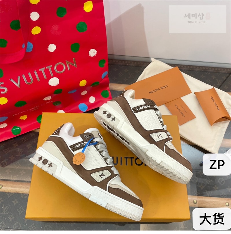 Louis Vuitton 루이비통 LV 트레이너 스니커즈 브라운 신발 15번 이미지