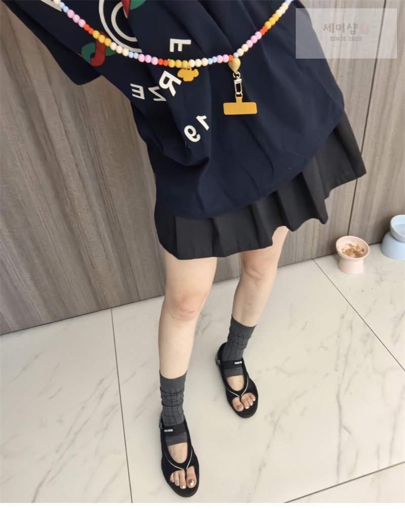 미우미우 미우미우 김나지움 기능성 통 발레리나 블랙/그레이 신발 2번 이미지