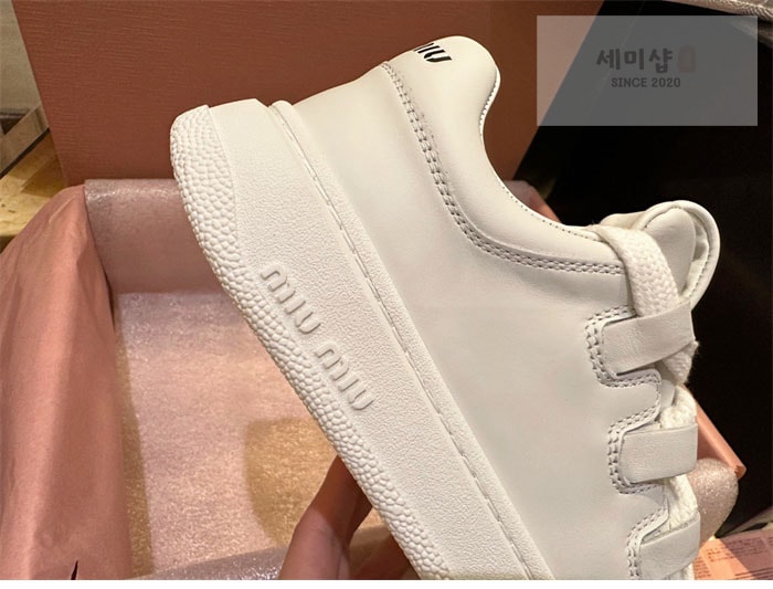 Miu Miu 미우미우 레더 스니커즈 화이트 신발 14번 이미지