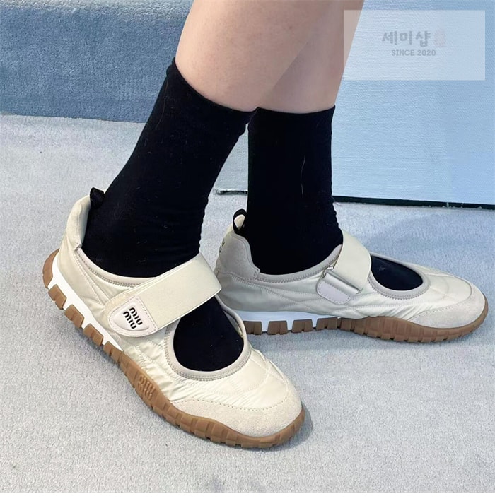 Miu Miu 미우미우 타이어 테크니컬 발레리나 그레이 신발 4번 이미지