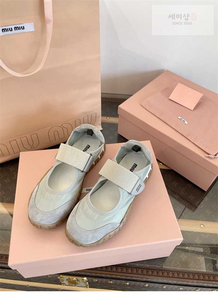 Miu Miu 미우미우 타이어 테크니컬 발레리나 그레이 신발 6번 이미지