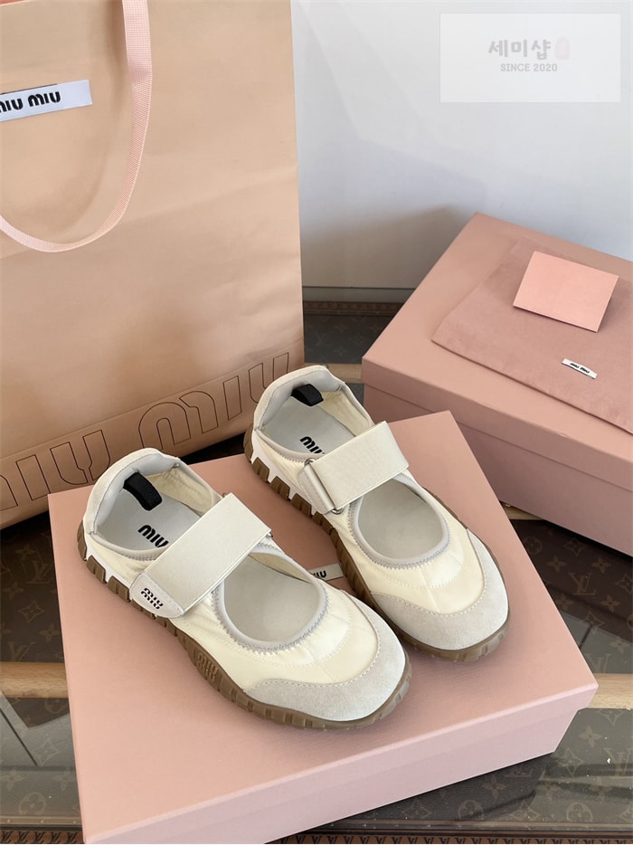 Miu Miu 미우미우 타이어 테크니컬 발레리나 그레이 신발 10번 이미지