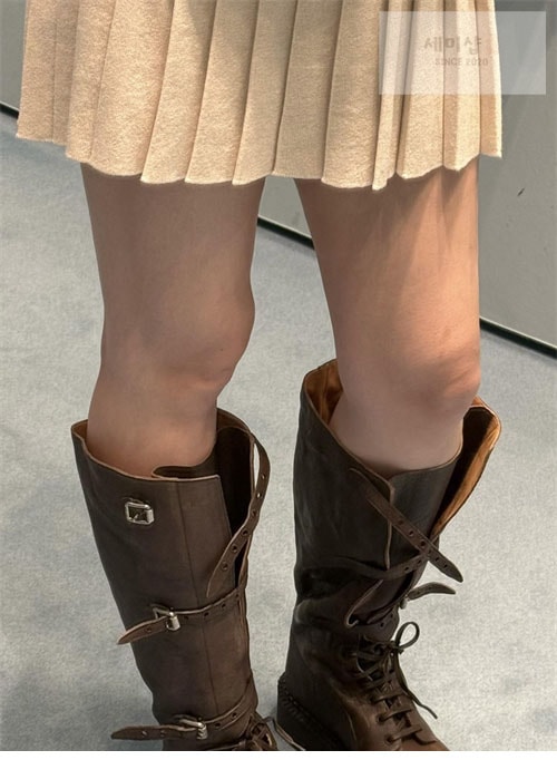 Miu Miu 미우미우 24FW 프린트 로고 슈레이스 가죽 부츠 신발 14번 이미지